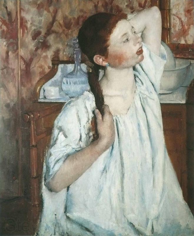 Mary Cassatt Girl Arranging Her Hair 1886 France oil painting art